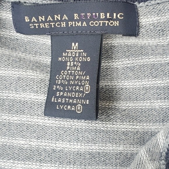 Banana Republic Mens Blue Striped 1/4 Zip Mens Pima Cotton Long Sleeve Sweater - Picture 7 of 10